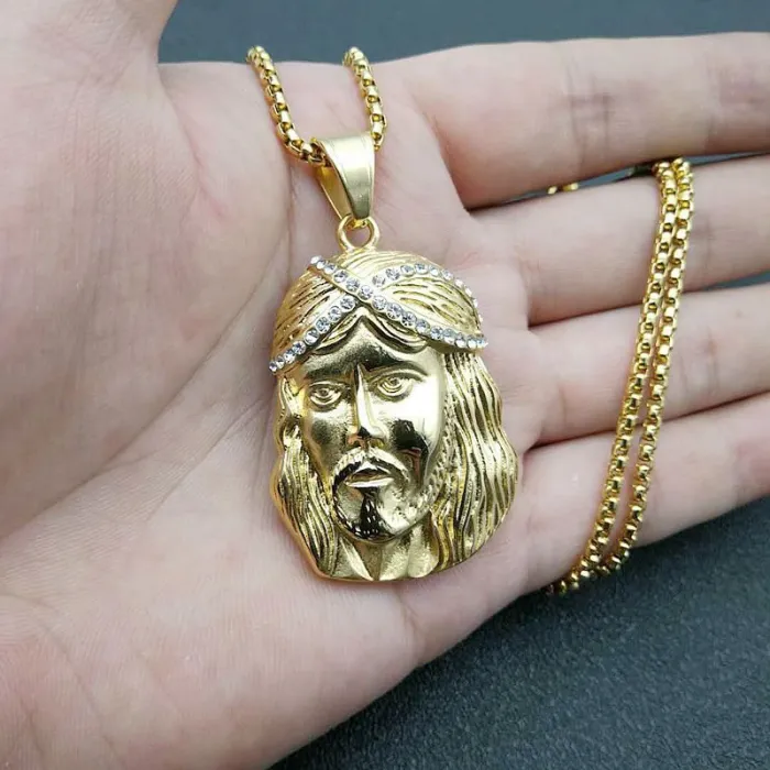 Wholesale Jesus Pendant Necklace – Gold Plated Iced Out Hip Hop Jewelry in Bulk, Factory Price Supplier