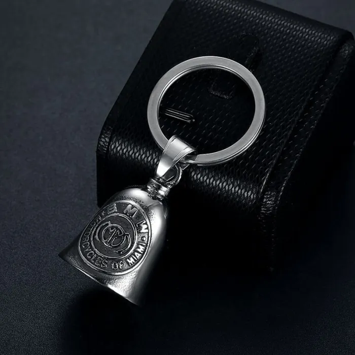 Wholesale Miami Motorcycle Biker Bell – Polished Titanium Steel Vintage Punk Charm, Bulk Supplier at Factory Price
