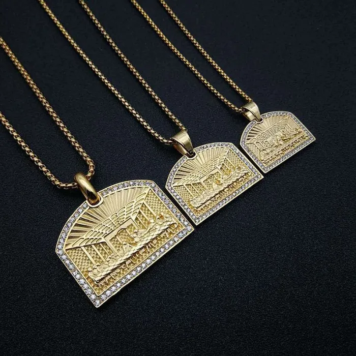 Wholesale Hip Hop Pendant Necklace – Iced Out Gold Plated Titanium Steel Jewelry, Bulk Supplier at Factory Price