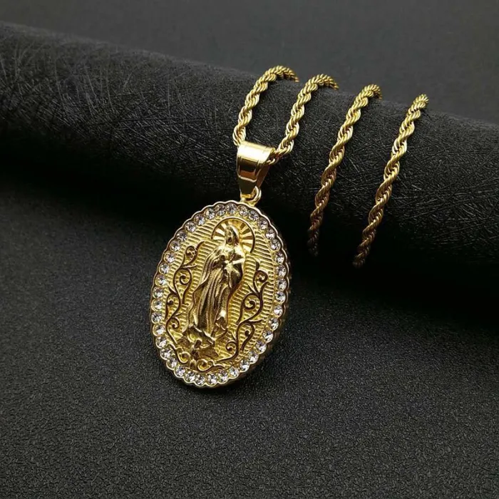 Wholesale Hip Hop Pendant Necklace – Bulk Gold-Plated Stainless Steel Bling Jewelry at Factory Price