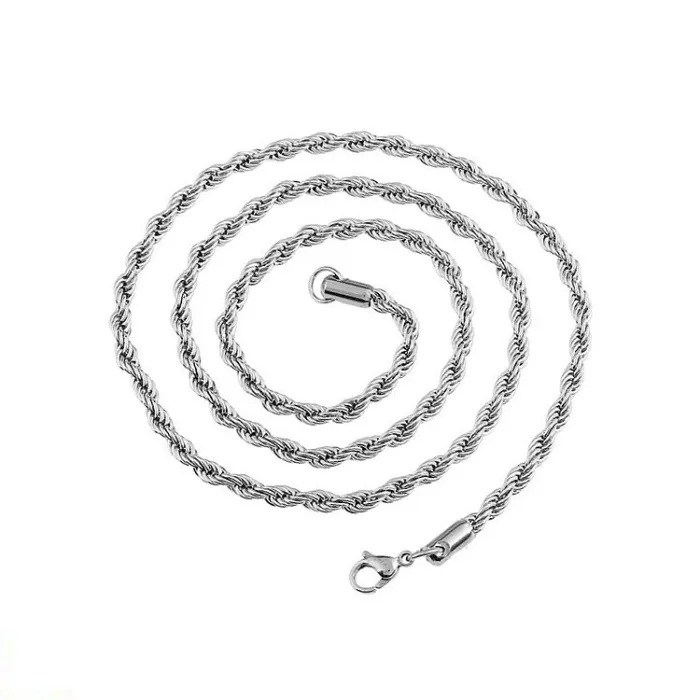 Wholesale Hip Hop Twist Rope Chain – Bulk Vacuum Gold-Plated Stainless Steel Necklace at Factory Price