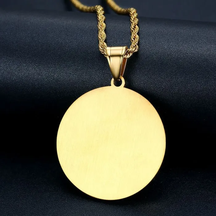 Wholesale Praying Hands Pendant – Bulk Gold-Plated Hip Hop Necklace in Vacuum-Coated Stainless Steel with CZ Bling