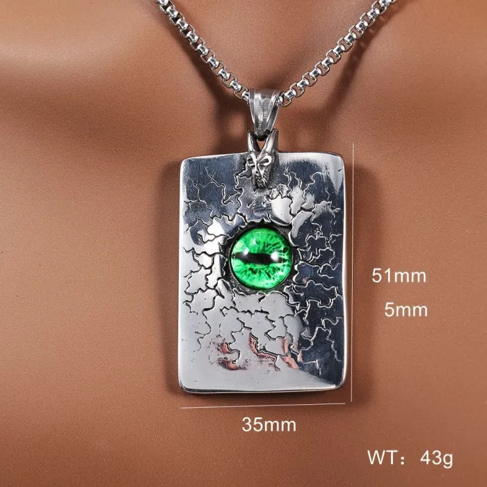 Street Style Wholesale Stainless Steel Eye Pendant – Blue, Green, Yellow, Red Colors | Trendy Unisex Fashion Jewelry for Daily Wear | Bulk Available