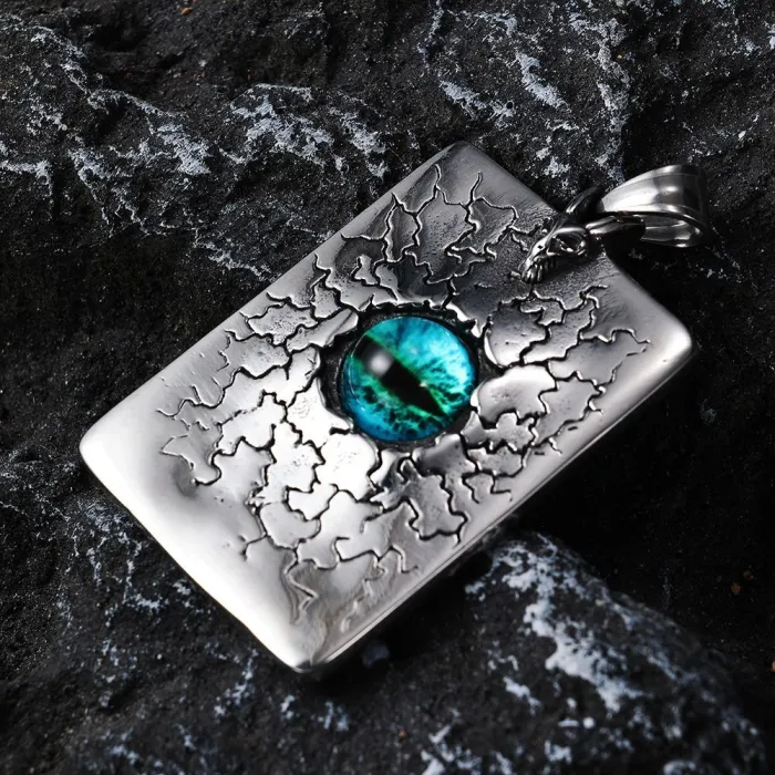 Street Style Wholesale Stainless Steel Eye Pendant – Blue, Green, Yellow, Red Colors | Trendy Unisex Fashion Jewelry for Daily Wear | Bulk Available