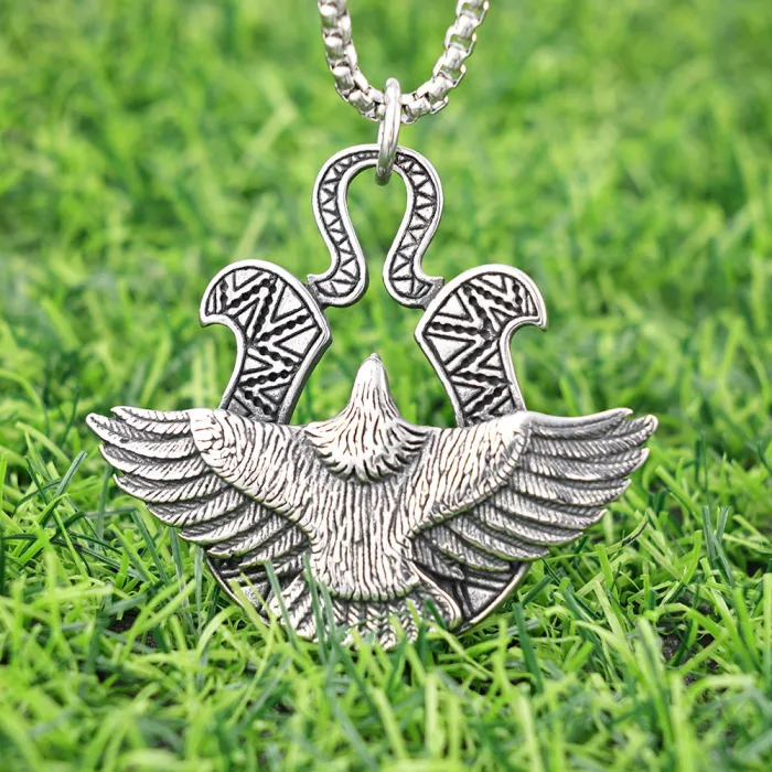 Hot-Selling Polished Stainless Steel Soaring Eagle Pendant – Bold Street Style Titanium Steel Jewelry for Men | Factory Direct Bulk Supply