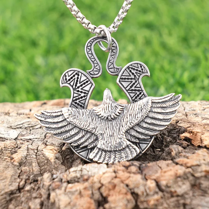 Hot-Selling Polished Stainless Steel Soaring Eagle Pendant – Bold Street Style Titanium Steel Jewelry for Men | Factory Direct Bulk Supply