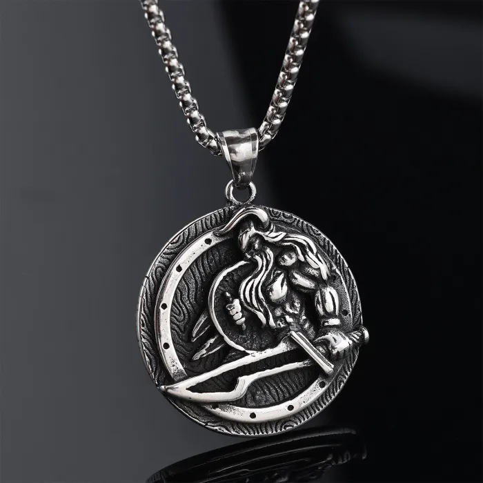 In-Stock Punk Style Vintage Pendant – Streetwear-Inspired, Distressed Finish Stainless Steel Jewelry for Bold Looks | Wholesale Available