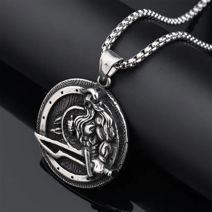 In-Stock Punk Style Vintage Pendant – Streetwear-Inspired, Distressed Finish Stainless Steel Jewelry for Bold Looks | Wholesale Available