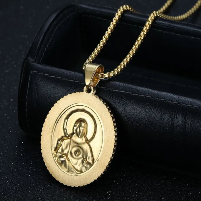 Wholesale Jehovah Pendant Necklace – Bulk Gold-Plated Stainless Steel Hip Hop Jewelry with CZ at Factory Price
