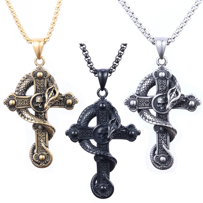 Black Sabbath Skull Cross Pendant Necklace – Gothic Vintage Dark Style Jewelry for Men & Women | Bulk Dark Punk Accessories Supplier