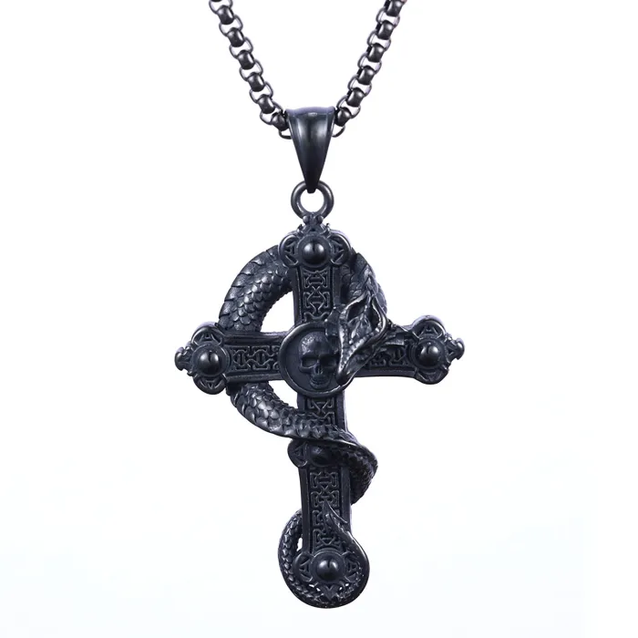 Black Sabbath Skull Cross Pendant Necklace – Gothic Vintage Dark Style Jewelry for Men & Women | Bulk Dark Punk Accessories Supplier
