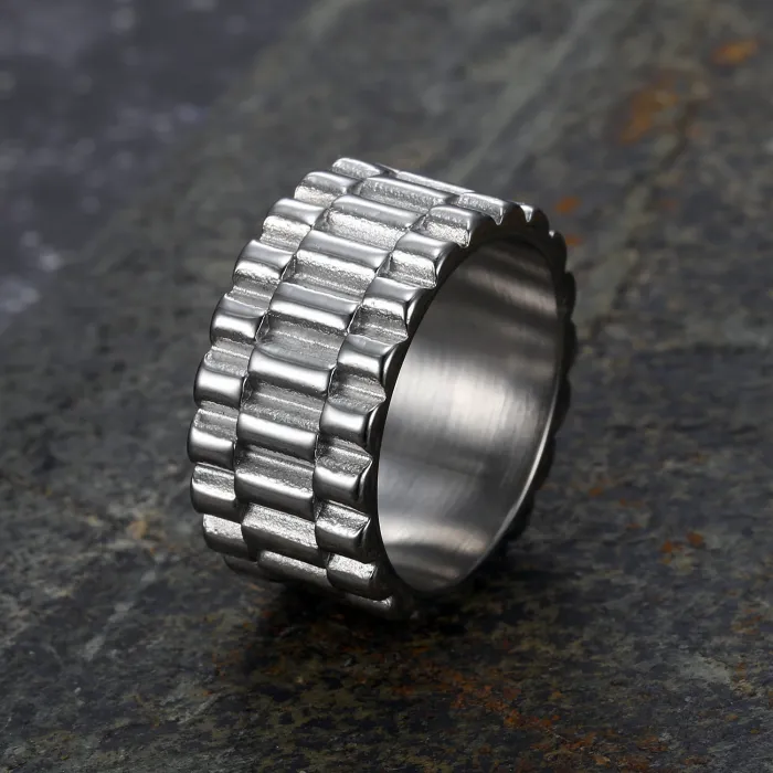 Chain Design Stainless Steel Rings Wholesale – Unisex Graphic Fashion Finger Rings | Factory Direct Bulk Jewelry Supplier