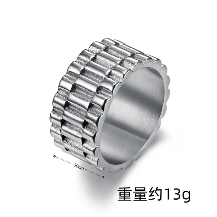 Chain Design Stainless Steel Rings Wholesale – Unisex Graphic Fashion Finger Rings | Factory Direct Bulk Jewelry Supplier