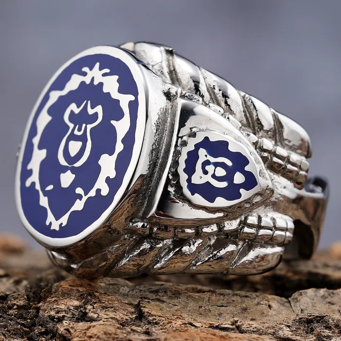 Stainless Steel Men's Ring No-Fade Design – Fashion Epoxy Retro Style Alliance Rings | Unisex Bulk Accessories Supplier