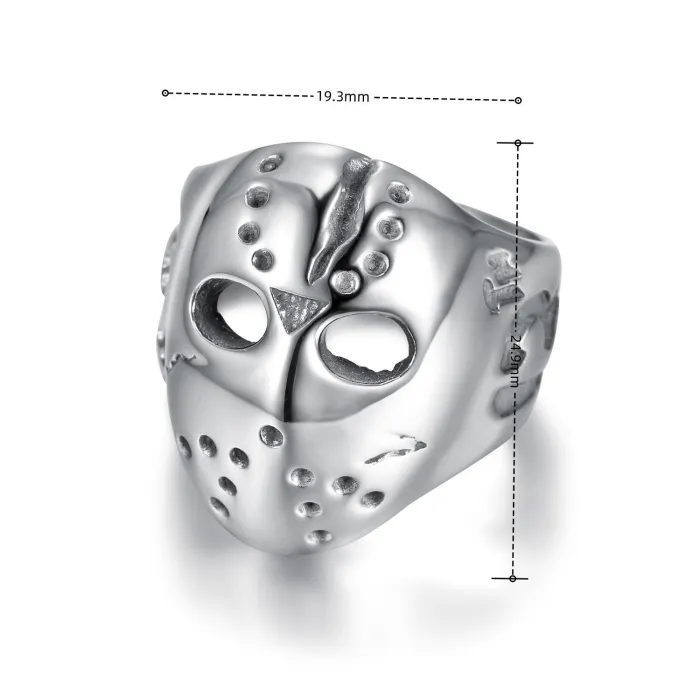 Bulk Punk Skull Ring for Men – Spartan Helmet Design | Hot-Selling Gothic Stainless Steel Ring Wholesale for Cross-Border Fashion Retailers