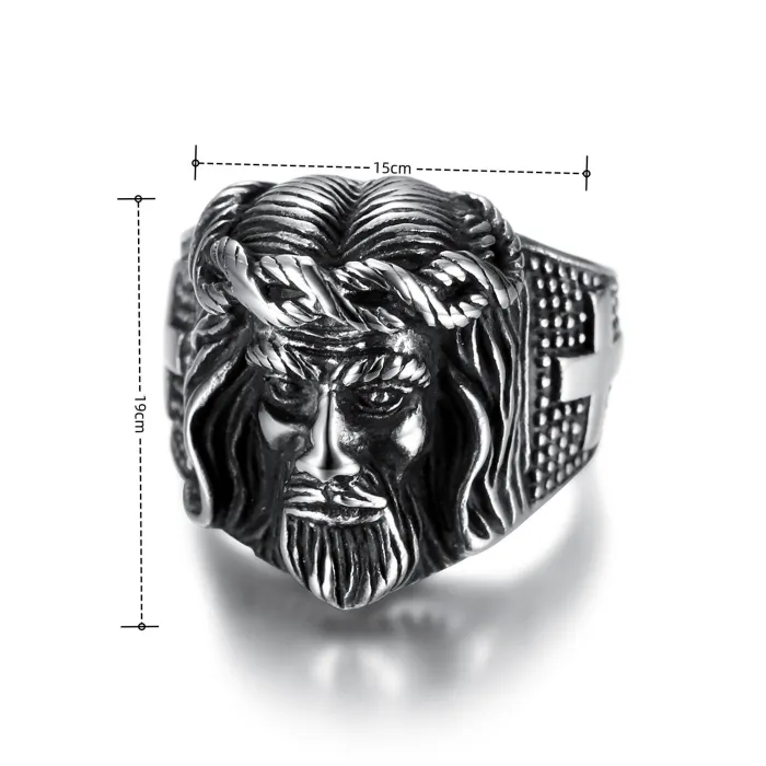 Bulk INS-Style Stainless Steel Cross Ring for Men – Personalized Titanium Steel Unisex Jewelry | Punk Fashion Finger Ring Supplier