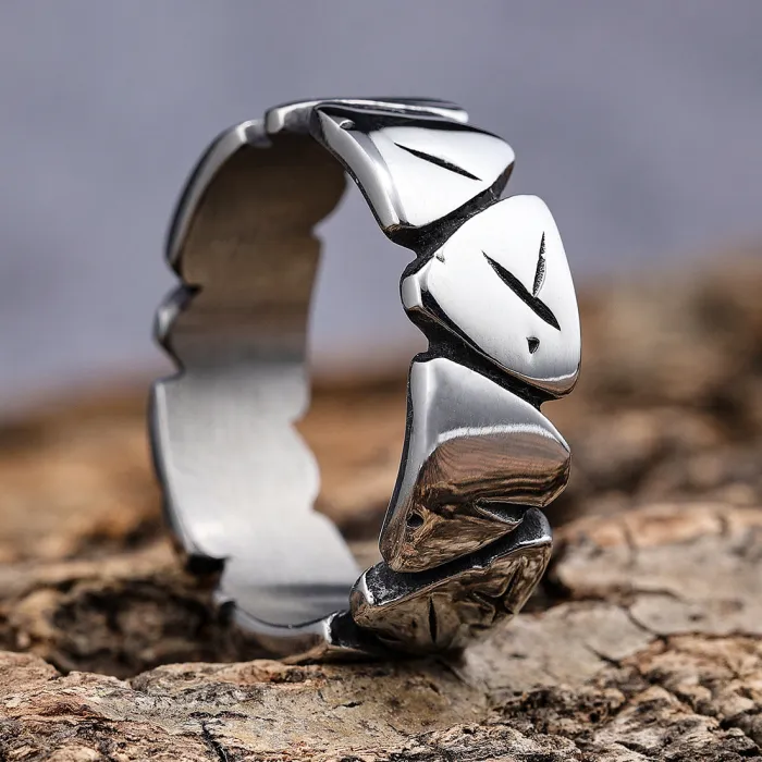 Wholesale Rock Hip-Hop Men's Ring – Scratch Textured Plain Band in Titanium Steel | Punk Style Stainless Steel Ring for Retail & Bulk Orders