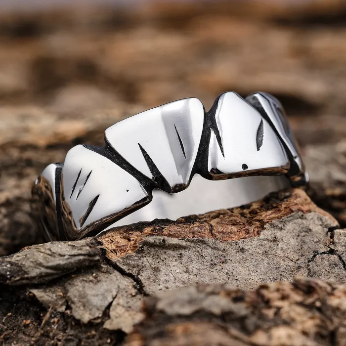 Wholesale Rock Hip-Hop Men's Ring – Scratch Textured Plain Band in Titanium Steel | Punk Style Stainless Steel Ring for Retail & Bulk Orders