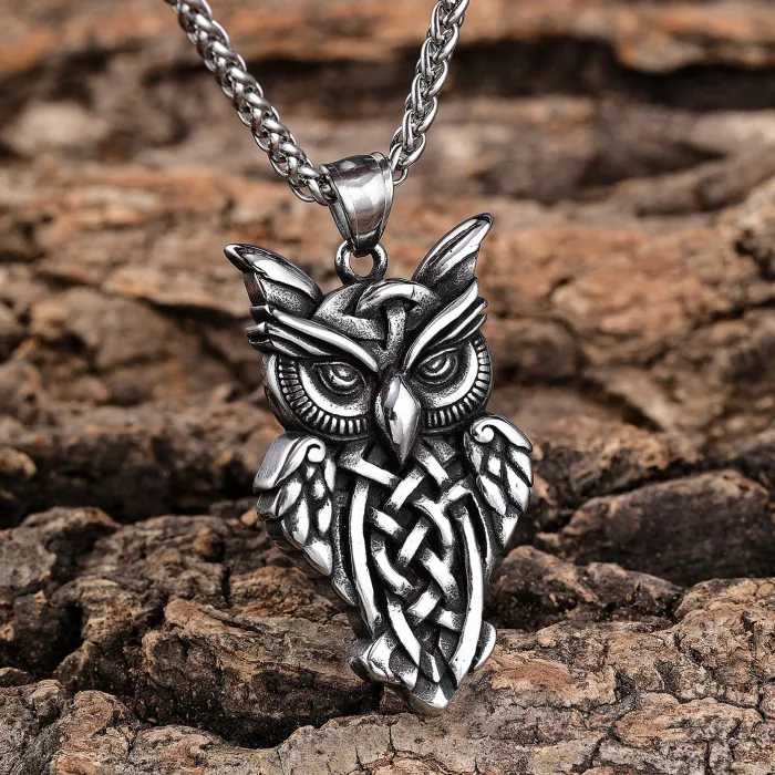 Wholesale Viking Owl Pendant – Animal Stainless Steel Jewelry for Men | Trendy Nordic Fashion Accessories Bulk Supply for Boutiques & Resellers
