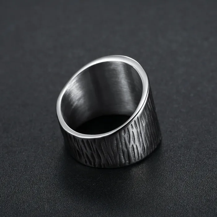 Wholesale Viking Style Titanium Steel Ring – Nordic Mythology Tribal Pattern Men's Jewelry, Ethnic Design, Bulk Stainless Steel Rings in Stock