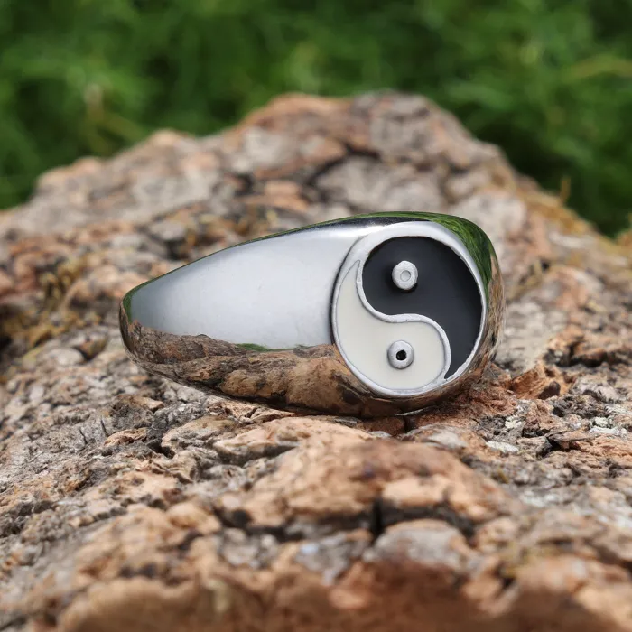 Wholesale Taiji Bagua Ring – Chinese Style Fashion Jewelry in Stainless Steel, Bold Masculine Design, Factory Price Bulk Supply