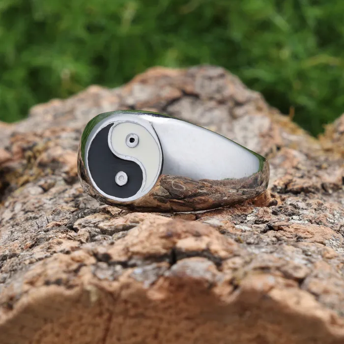 Wholesale Taiji Bagua Ring – Chinese Style Fashion Jewelry in Stainless Steel, Bold Masculine Design, Factory Price Bulk Supply