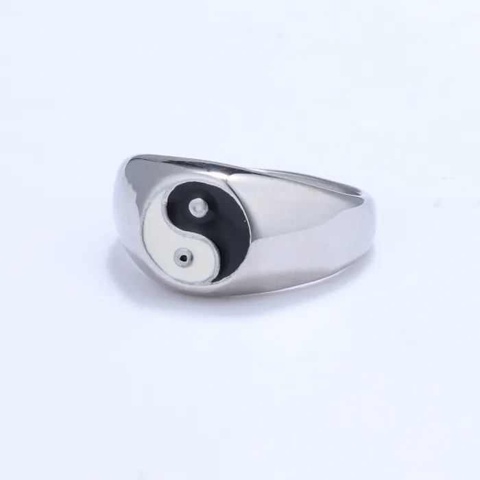 Wholesale Taiji Bagua Ring – Chinese Style Fashion Jewelry in Stainless Steel, Bold Masculine Design, Factory Price Bulk Supply