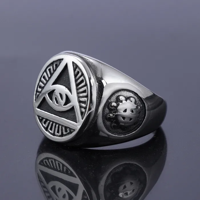 Wholesale Horus Eye Ring – Bold Stainless Steel Men's Statement Ring, Egyptian Style, Rust-Resistant Titanium Steel Jewelry