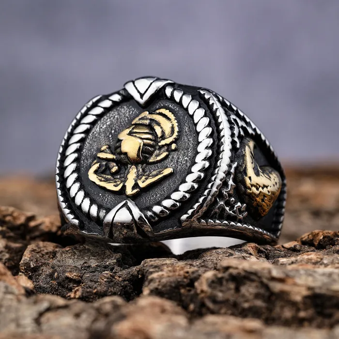 Bulk Retro Biker Navy Ring – Stylish Stainless Steel Military Team Ring for Men | Fashion Motorcycle Punk Jewelry Wholesale