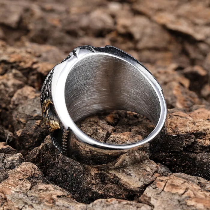 Bulk Retro Biker Navy Ring – Stylish Stainless Steel Military Team Ring for Men | Fashion Motorcycle Punk Jewelry Wholesale