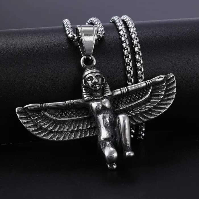 Wholesale Egyptian Wing Pendant – Unique Stainless Steel Jewelry for Men & Women | Rust-Resistant Stylish Accessories Bulk Supplier