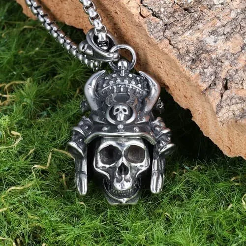 Wholesale Skull Pendant – Bold Stainless Steel Biker Jewelry for Men | Ready Stock Drop Shipping | Gothic Punk Style Accessories