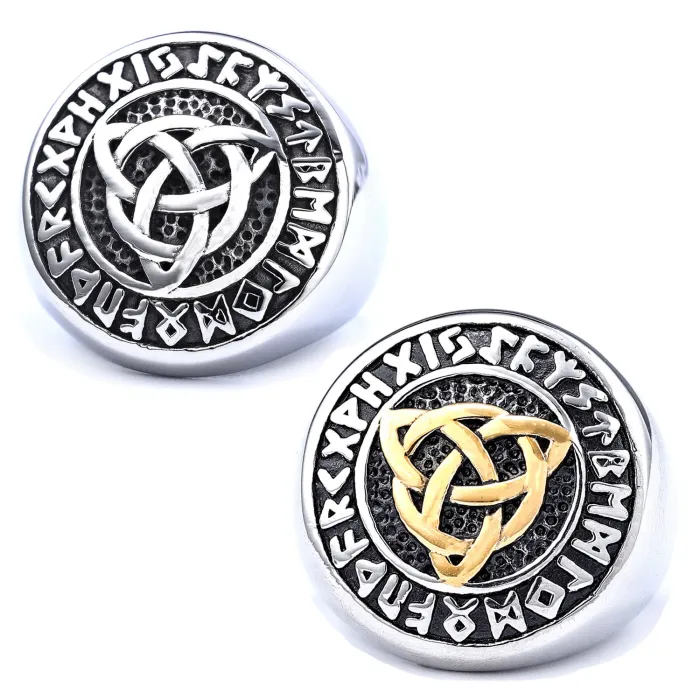 Hot-Selling Viking Celtic Knot Stainless Steel Ring – Rust-Free Titanium Jewelry for Men | Fashion Accessories Wholesale, Factory Direct Supply