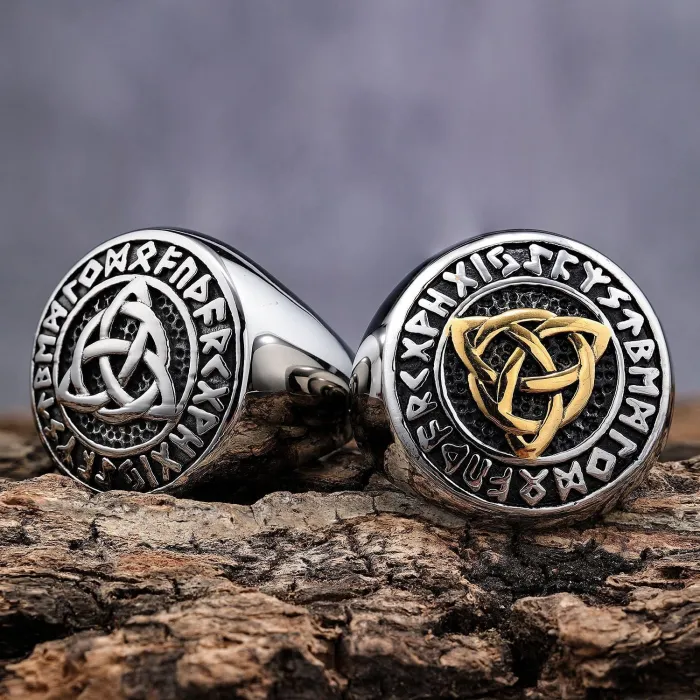 Hot-Selling Viking Celtic Knot Stainless Steel Ring – Rust-Free Titanium Jewelry for Men | Fashion Accessories Wholesale, Factory Direct Supply