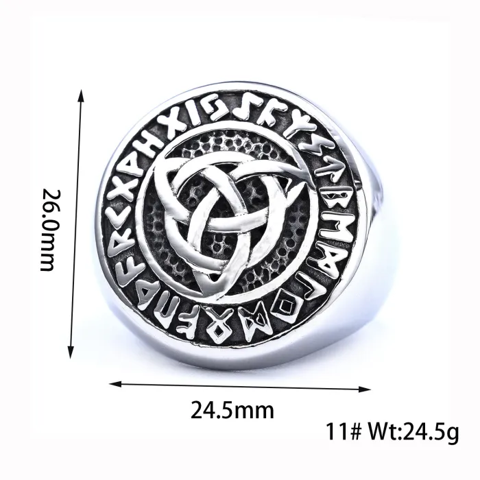 Hot-Selling Viking Celtic Knot Stainless Steel Ring – Rust-Free Titanium Jewelry for Men | Fashion Accessories Wholesale, Factory Direct Supply