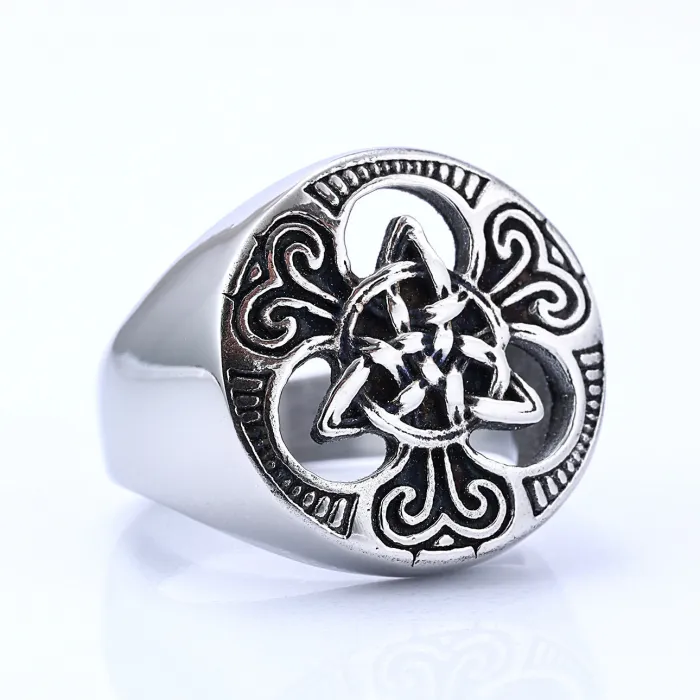 Wholesale Celtic Knot Ring – Bold Titanium Steel Fashion Jewelry for Men | Rust-Proof, Fade-Resistant Statement Ring | Bulk Gothic Accessories Supplier