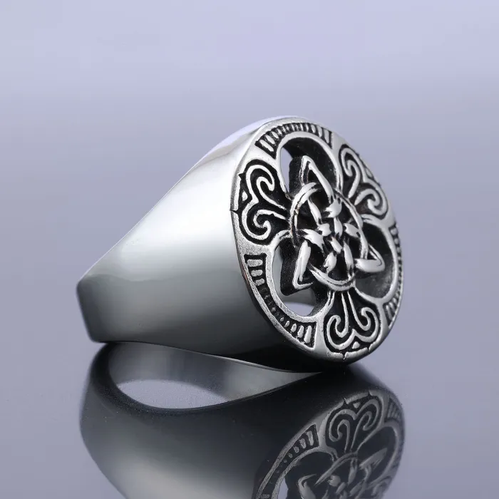 Wholesale Celtic Knot Ring – Bold Titanium Steel Fashion Jewelry for Men | Rust-Proof, Fade-Resistant Statement Ring | Bulk Gothic Accessories Supplier