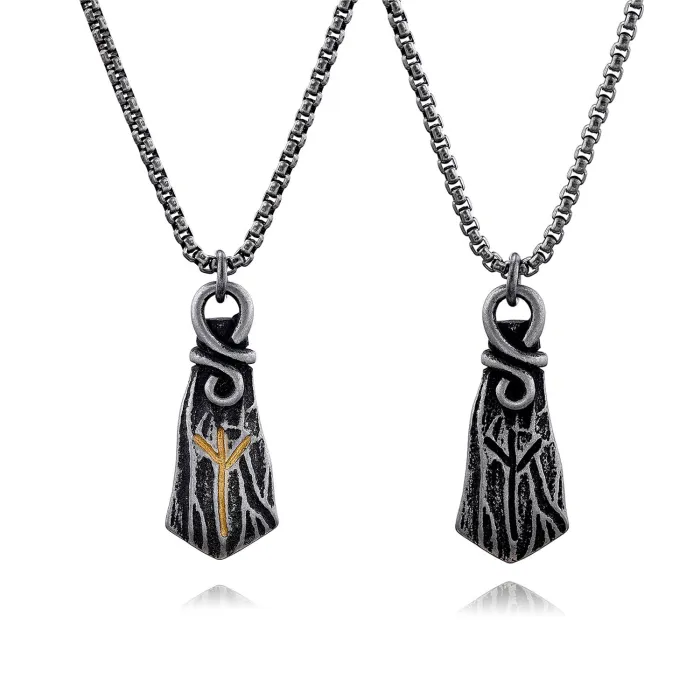 Hot-Selling Vintage Viking Rune Pendant – Stainless Steel Nordic Symbol Jewelry for Men | Wholesale Retro Accessories, Factory Supply