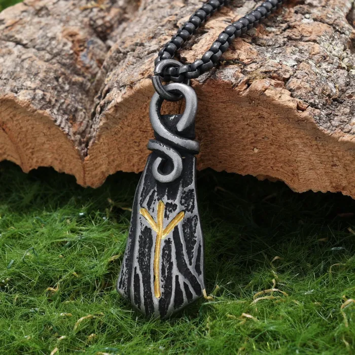 Hot-Selling Vintage Viking Rune Pendant – Stainless Steel Nordic Symbol Jewelry for Men | Wholesale Retro Accessories, Factory Supply