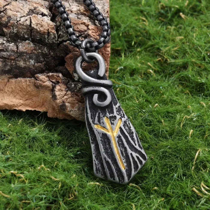 Hot-Selling Vintage Viking Rune Pendant – Stainless Steel Nordic Symbol Jewelry for Men | Wholesale Retro Accessories, Factory Supply