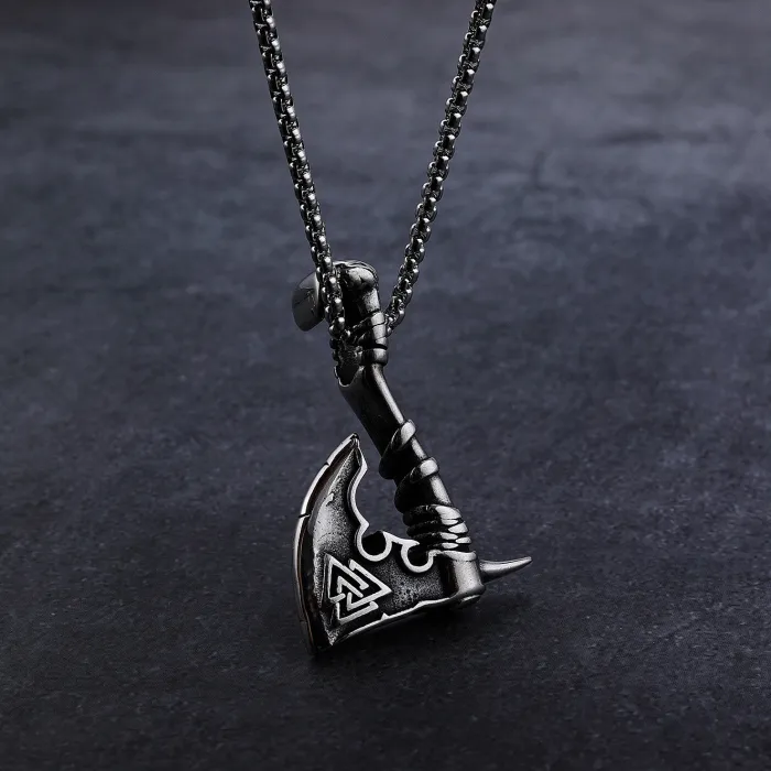Hot-Selling Viking Axe Pendant – Bold European Style Stainless Steel Jewelry for Men | Wholesale Viking Accessories, Factory Supply