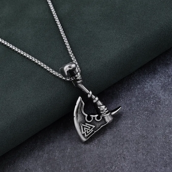 Hot-Selling Viking Axe Pendant – Bold European Style Stainless Steel Jewelry for Men | Wholesale Viking Accessories, Factory Supply
