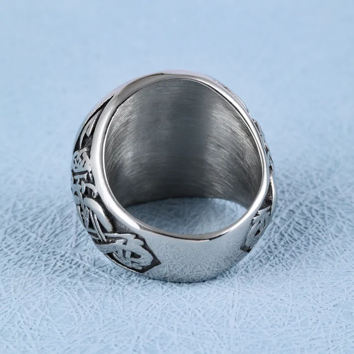 Hot-Selling Viking Nautical Signet Ring – Nordic Totem Stainless Steel Men’s Jewelry | Wholesale Fashion Rings, Factory Supply, In-Stock