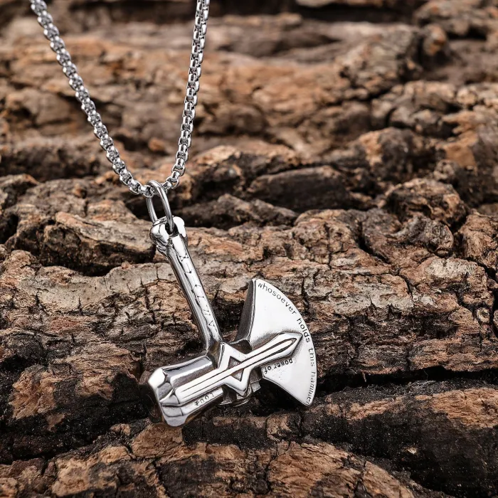 Hot-Selling Stylish Axe Pendant – Stainless Steel Viking Jewelry | Bulk Orders Available, Factory Direct, One-Piece Dropshipping in Stock