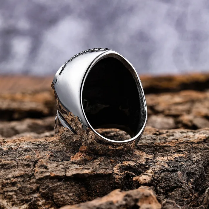 E-commerce Hot Selling Scream Skull Ring – Bold Punk Style Exaggerated Stainless Steel Statement Ring | Fashion Jewelry Wholesale