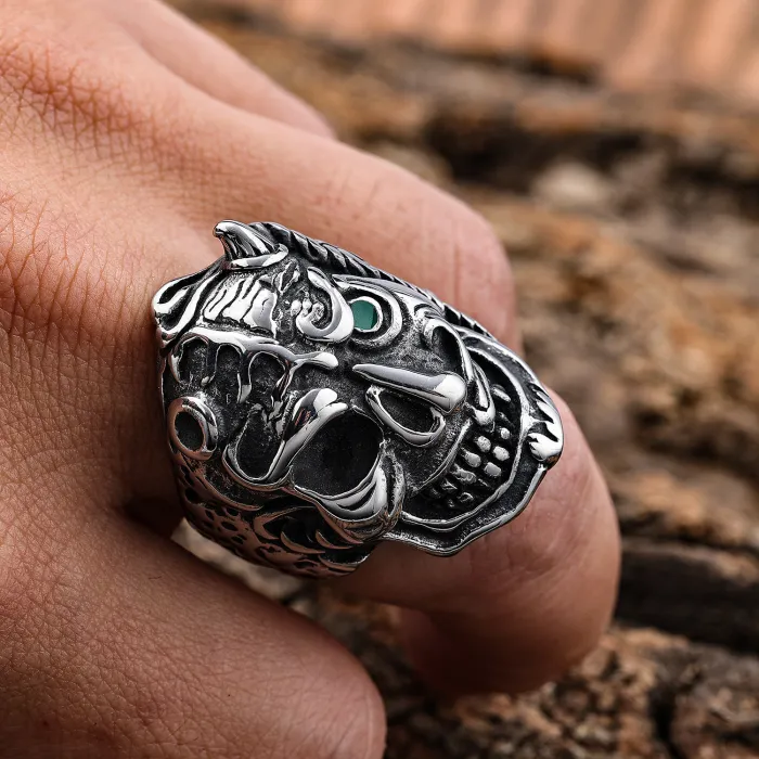 Hot Selling Skull Demon Ring for Men – Bold European Style Titanium Steel Punk Jewelry | Men's Fashion Accessories Wholesale