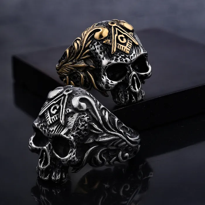 Wholesale Skull Carved Ring – Bold & Stylish Titanium Steel Jewelry | Biker Punk Accessories for Men | Fashion Reseller Bulk Supply