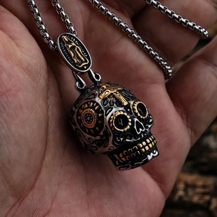 Wholesale Skull Cross Pendant – Bold Stainless Steel Gothic Necklace for Men | Punk Style Fashion Accessories Bulk Supply