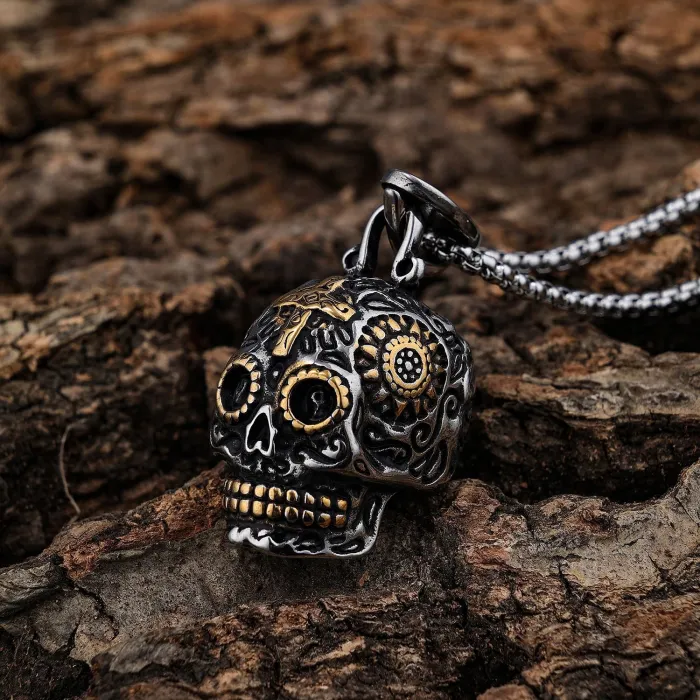 Wholesale Skull Cross Pendant – Bold Stainless Steel Gothic Necklace for Men | Punk Style Fashion Accessories Bulk Supply
