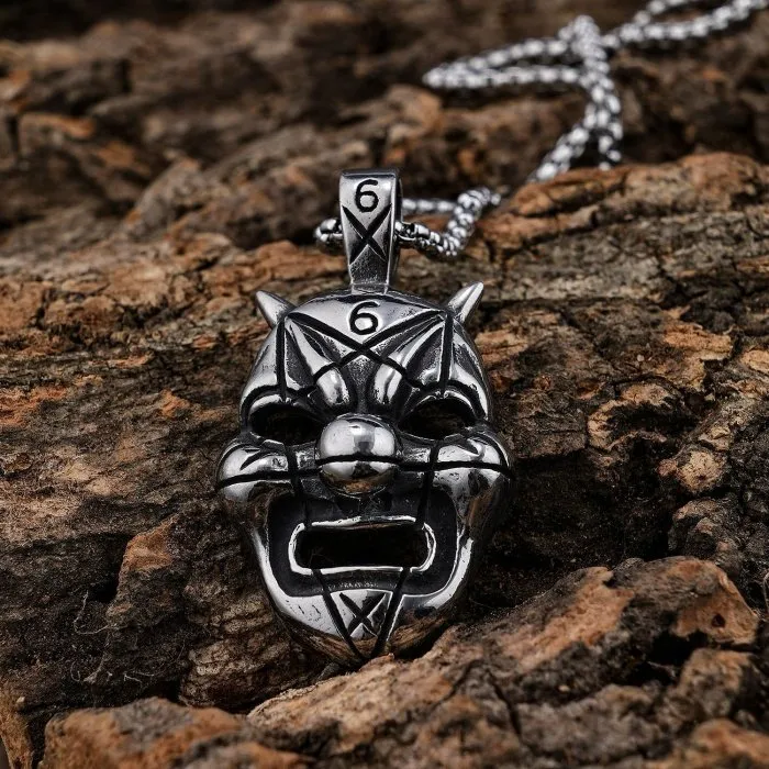Wholesale Viking Series Band Mask Pendant – Retro Stainless Steel Necklace | Gothic Punk Style Fashion Jewelry Bulk Supplier